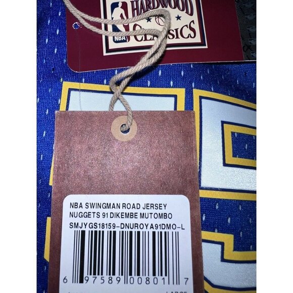 NWT Mitchell & Ness DENVER NUGGETS Dikembe Mutombo 91-92  Swingman Jersey - Picture 8 of 13